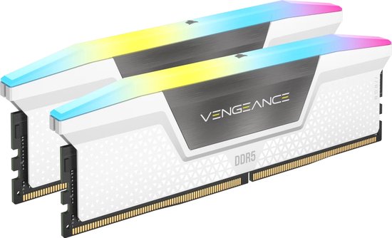 Corsair Vengeance RGB White – Geheugen – DDR5 – 32 GB: 2 x 16 GB – 288-PIN – 6000 MHz / PC5-48000 – CL36 – 1.4V – Intel XMP 3.0 – wit