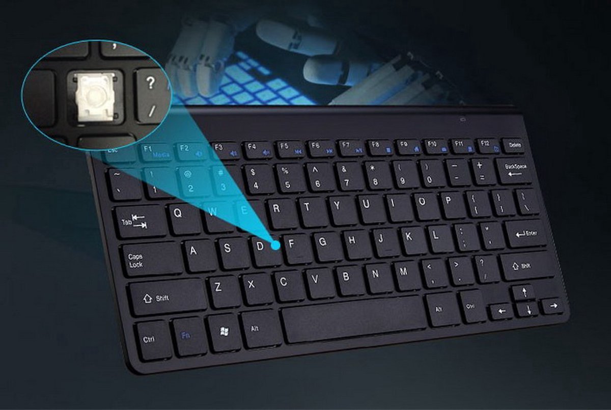 Draadloos Toetsenbord (QWERTY) Keyboard Wireless Universeel Draadloos Bluetooth - Toetsenbord Geschikt voor: Smart TV Box / Tablet / Computer Laptop (Windows) PC / Apple Mac / iPad / Samsung / iPhone / Macbook / iMac / Android - zwart — cadeau in Gadgets - foto 5