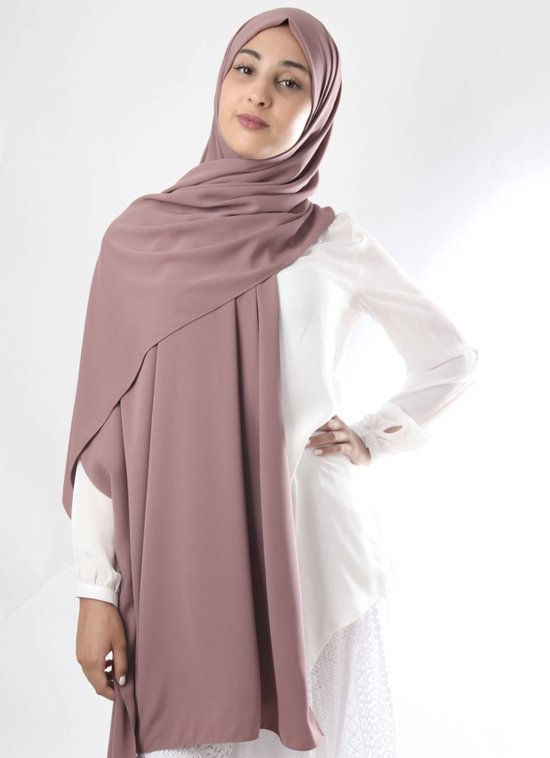 yerminbeauty hoofddoek met ondercap - Hijab - Chiffon Scarf - Dames hoofddoek - 2 in 1 hoofddoek - oud-roze