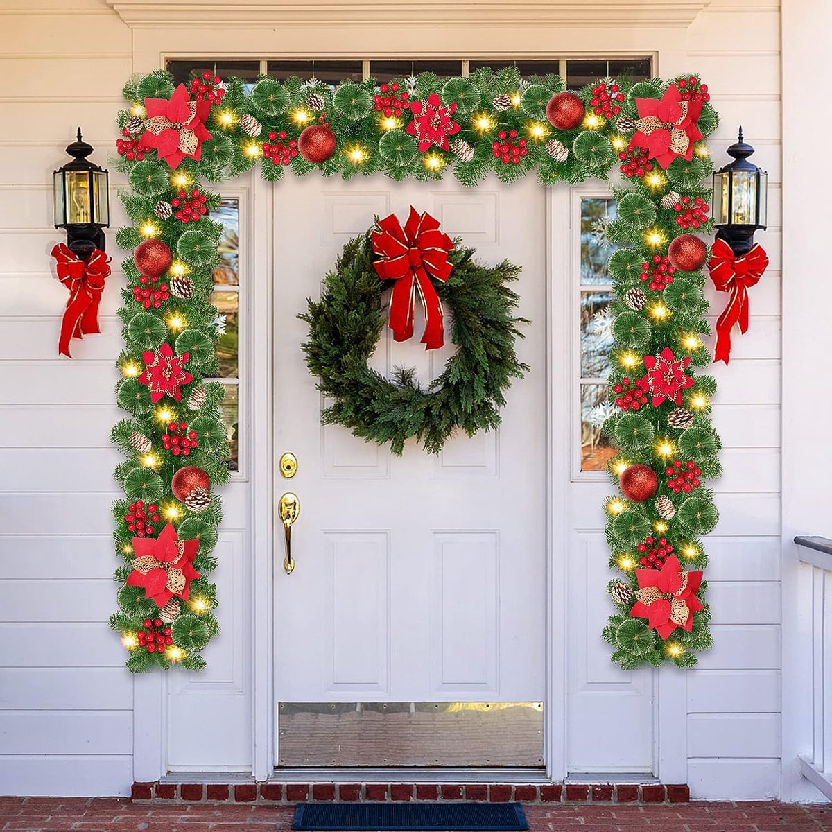 Feestversiering kerst guirlande met verlichting - Cadeaus & gadgets kopen? | Korting tot 35