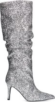 Sacha - Dames - Zilveren hoge glitter laarzen - Maat 36