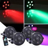 Lampe disco LED PAR - Éclairage de fête - RGB - USB - Set de 4 pièces