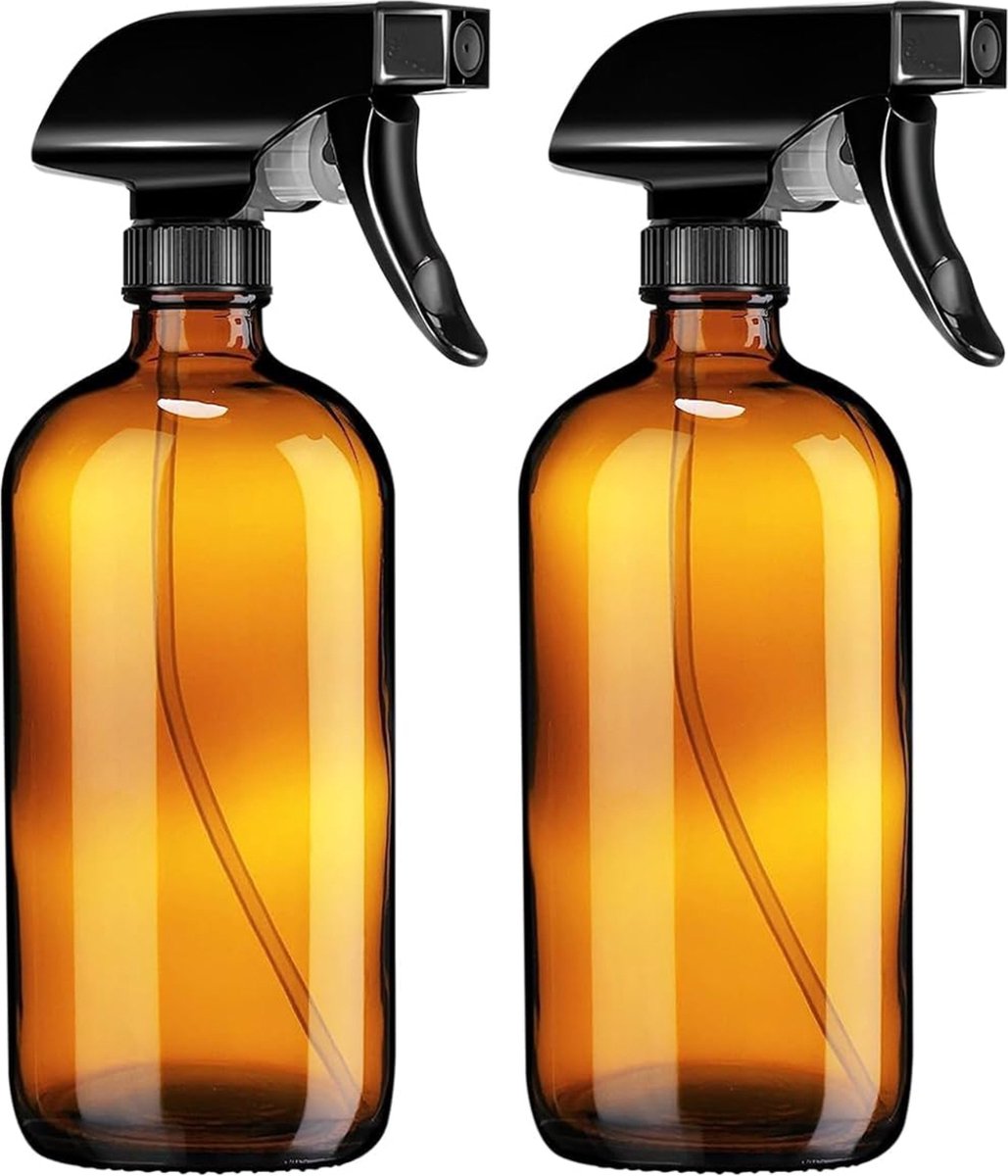 BOTC Plantenspuit Glas - 1 set van 2 stuks - Plantenspuit binnen - Bruin Amber Glas