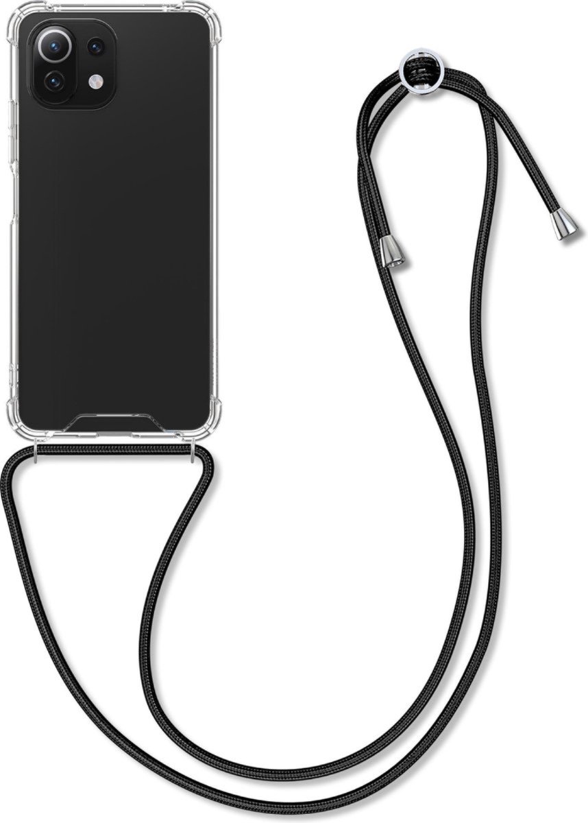 CHPN - CHPN -Telefoonhoes - Telefooncover - Geschikt voor Xiaomi - Xiaomi hoesje - Transparant - Smartphone hoesje - Doorzichtig hoesje - Xiaomi 11 Lite - Met koord