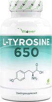 L-Tyrosine - 365 veganistische capsules - 1300 mg per dagelijkse portie - 4 maanden levering - Zuiver aminozuur uit plantaardige fermentatie - Veganistisch - Hoog gedoseerd - Vit4ever