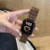 Horlogeband geschikt voor Apple Watch - 38mm / 40mm / 41mm - Luipaard Print - Animal Print - Horloge Bandje geschikt voor Apple Watch - Tigerprint Watch - Kleur: Goud / Zwart - Tijgerprint Horlogeband - Bandje met Magneet - Hoge Kwaliteit - iWatch