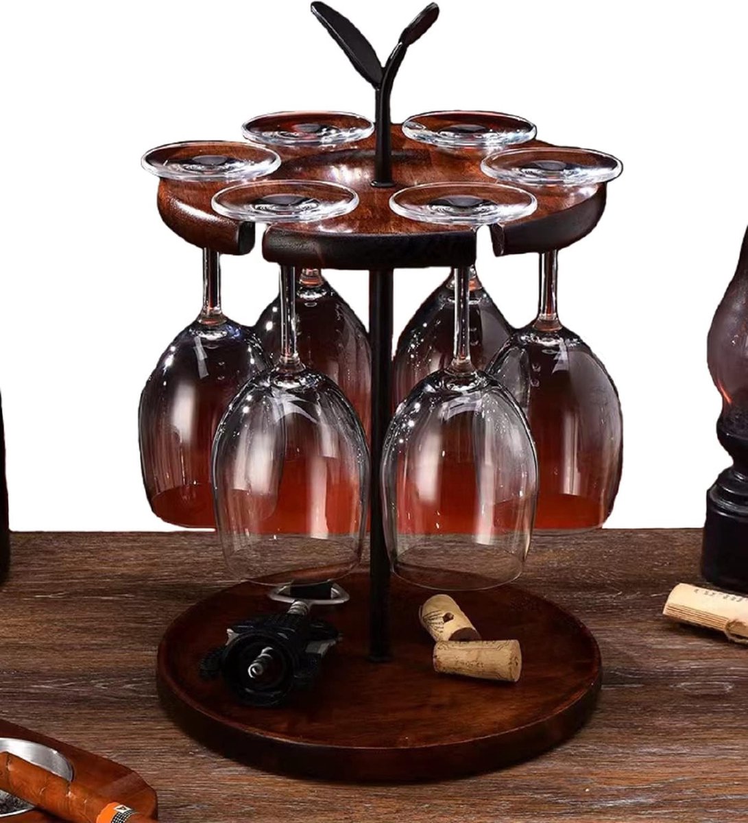 Wijnglashouder, metalen verwijderbare rode wijnglazen planken 6 wijnrek glazen houder voor champagne, voor keuken, bar, tafel, decoratie, metaal