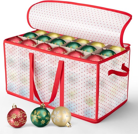 Boite plastique pour rangement de 75 boules de Noël