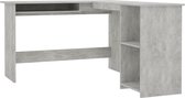 vidaXL - Hoekbureau - L-vormig - 120x140x75 - cm - bewerkt - hout - betongrijs