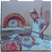 Set van 5 pizzadozen karton - Pizzadoos 30x30cm met print Pizzabakker