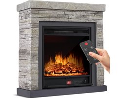 KESSER® Sfeerhaard Elektrisch Haard 1800W met LED Vlammen Dimbaar - Electrische Kachel met Timer &…