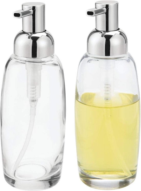 Set van 2 zeepdispensers voor de keuken, 500 ml plastic badkamer zeepdispenser set met