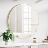 Ronde spiegel, 50 cm, goud, ronde spiegel, wandspiegel met frame van aluminiumlegering voor badkamer, wastafel, woonkamer, slaapkamer, entree, wanddecoratie