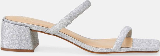 Mangará Dames schoenen Maiate Textiel Glitter - 4cm Blokhak - Zilver - Maat 39