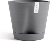 Ecopots Venice 2 30 - Grey - Ø30 x H27,5 cm - Ronde grijze bloempot / plantenpot met waterreservoir