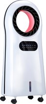 Lifetime Air Aircooler met Koelelementen - Ventilator, Luchtbevochtiger en Luchtkoeler - Mobiele Airco zonder Afvoer - Air Cooler 55dB - Afstandsbediening en Timer - Watertank 3.5L - Sfeerverlichting