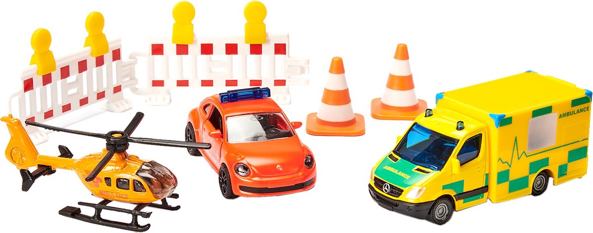 SIKU Super Redding geschenkset: VW Beetle, Mercedes Sprinter + helikopter thumbnail 4