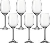 Daily witte wijnglazen, kelk met steel, vaatwasmachinebestendige wijnglazen, set van 6, 370 ml, 063315