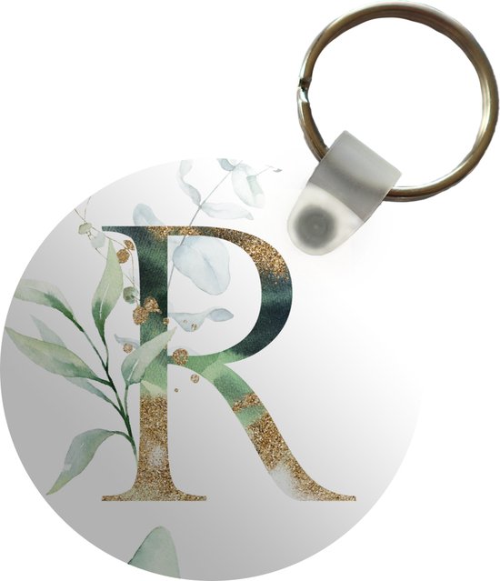 Sleutelhanger rond - Letter R - Plastic sleutelhangers - Keychain - Uitdeelcadeautjes - Cadeautje eerste letter van je naam