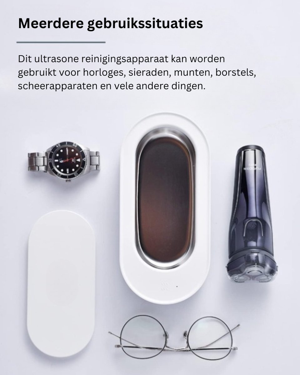 Ultrasoon reinigingsapparaat - Brillen- en Sieradenreinigingsapparaat - Efficiënte en