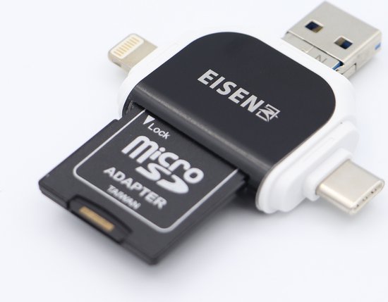 Eisenz EZ-2029 - 6in1 SD Kaart & Micro SD Kaart Lezer - USB-C/Lightning
