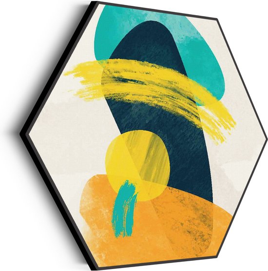 Akoestisch Schilderij Scandinavisch Design Kleurrijk Hexagon Basic M (60 X 52 CM) - Akoestisch paneel - Akoestische Panelen - Akoestische wanddecoratie - Akoestisch wandpaneelKatoen M (60 X 52 CM)
