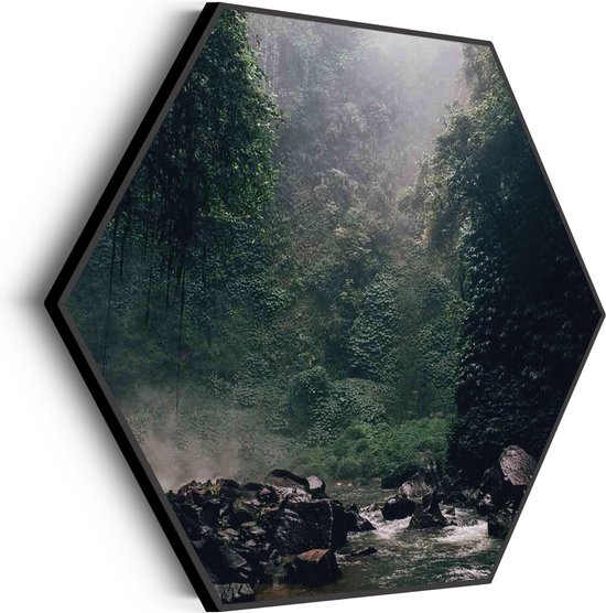 Akoestisch Schilderij Het natuurgeweld Hexagon Basic XL (140 X 121 CM) - Akoestisch paneel - Akoestische Panelen - Akoestische wanddecoratie - Akoestisch wandpaneel