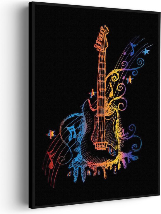 Tableau Acoustique Guitare Rectangle Vertical Pro XXL (107 X 150 CM) - Panneau acoustique - Panneaux acoustiques - Décoration murale acoustique - Panneau mural acoustique