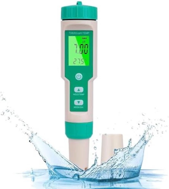 flintronic PH-meter, 5-in-1 PH / TDS / EC / zoutgehalte / temperatuur