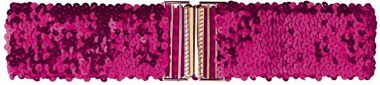 Sparkle Tailleriem Roze | Sequins / Glitter Pailletten | 65 - 95 cm | Elastische Riem | Fashion Favorite