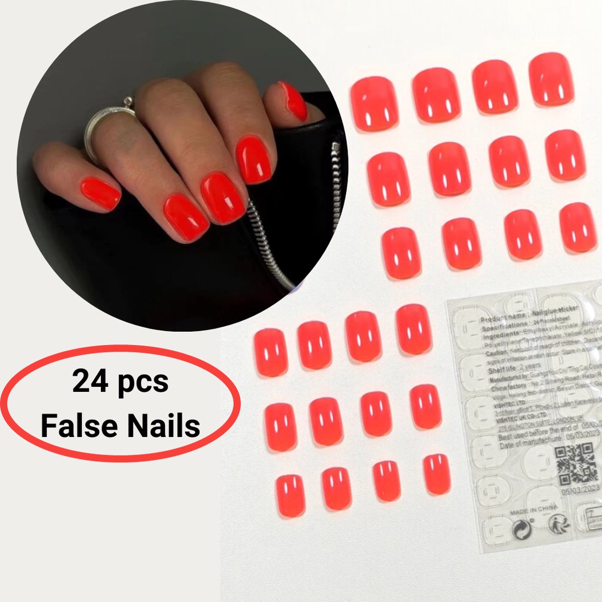 Goedkoopste GUAPÀ® Plaknagels | 24 stuks valse nagels | Press On Nails | Zelfklevende plaknagels | Nepnagels | Kunstnagels | Compleet plaknagels starterspakket | Nagels stickers | 24 stuks plaknagels Oranje
