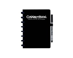 Whiteboard notitieblok / schrift - Correctbook - A5 - Gelijnd - Zwart