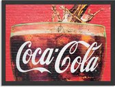 Poster Coca Cola Muurschildering Rechthoek Horizontaal Met Lijst L (50 X 40 CM) - Zwarte Lijst - Wanddecoratie - Posters