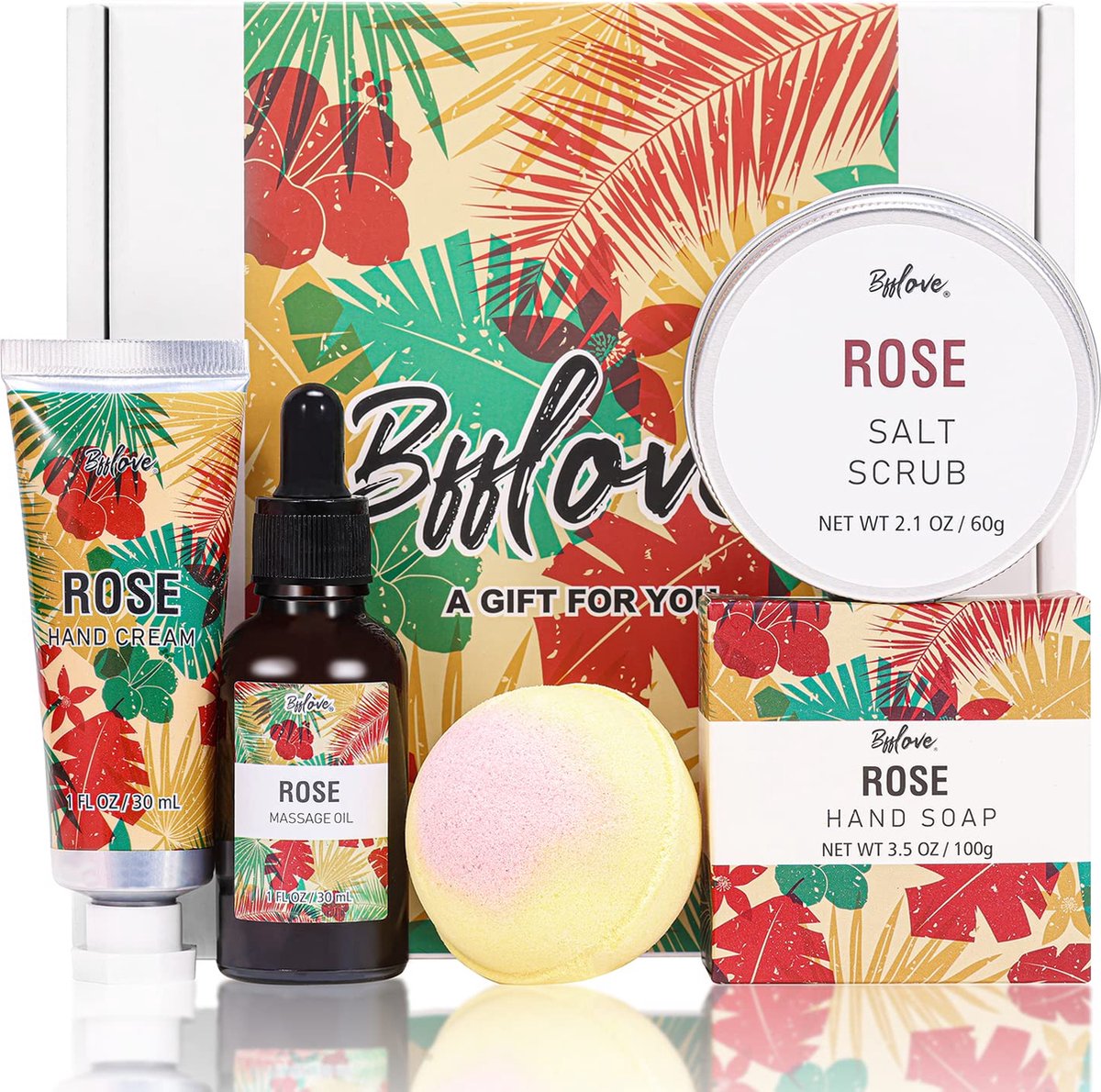 Goedkoopste Spa Luxetique - Roses of Love - Wellness Kerst Geschenkset vrouwen - Verjaardag cadeau Vrouw, vriendin, moeder, mama, zus, oma - Verwenpakket - Bruisballen - Rose Giftset