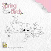 Nellie Snellen - Clearstamp stempel - Spring birds - Ready to fly away - SpB003