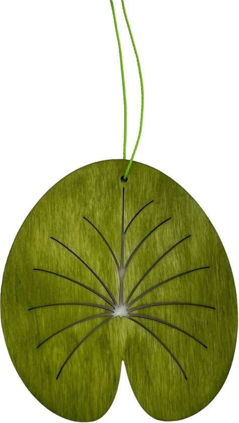 Lotus blad hanger - hout - 10 cm - lichtgroen