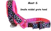 Gentle leader - Zwart - Gevoerd - Maat S - Neon roze - Panter print - Antitrek hoofdhalster hond - Hoofdhalster hond - Antitrek hond - Trainingshalsband