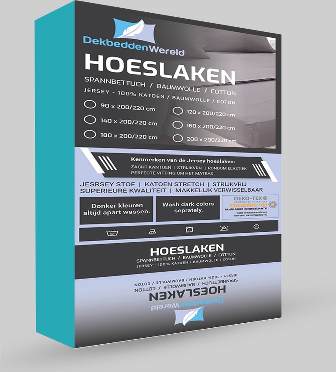 Dekbeddenwereld Jersey Stretch Hoeslaken - Extra Stretch Jersey Hoeslaken voor Matrassen – Premium Zacht, Ademend en Duurzaam met Elastiek Rondom voor een Veilige, Kreukvrije Pasvorm en Dagelijks Slaapcomfort - 200 cm x 220 cm