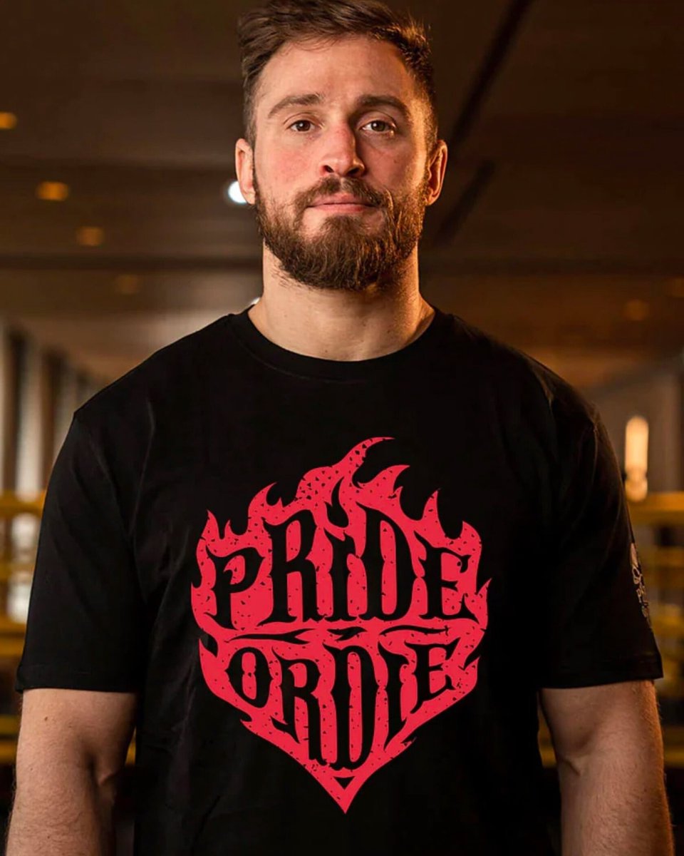 PRiDE or DiE T-Shirt RECKLESS FLAMES Katoen Zwart - M