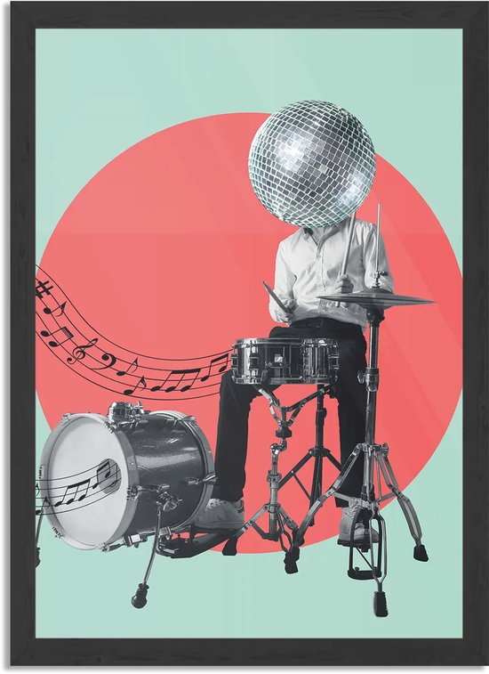 Poster Drummen Als Een Baas Rechthoek Verticaal Met Lijst CM) - Lijst - Wanddecoratie - Posters