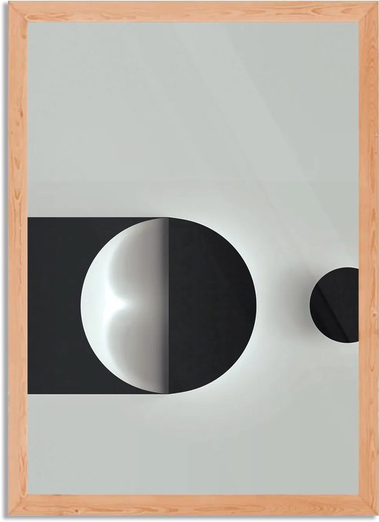 Poster Scandinavisch Wit met Zwart Element 01 Rechthoek Verticaal Met