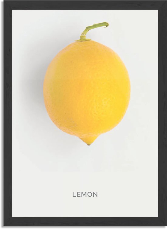 Poster Lemon Citroen Rechthoek Verticaal Met Lijst CM) - Lijst - Wanddecoratie - Posters