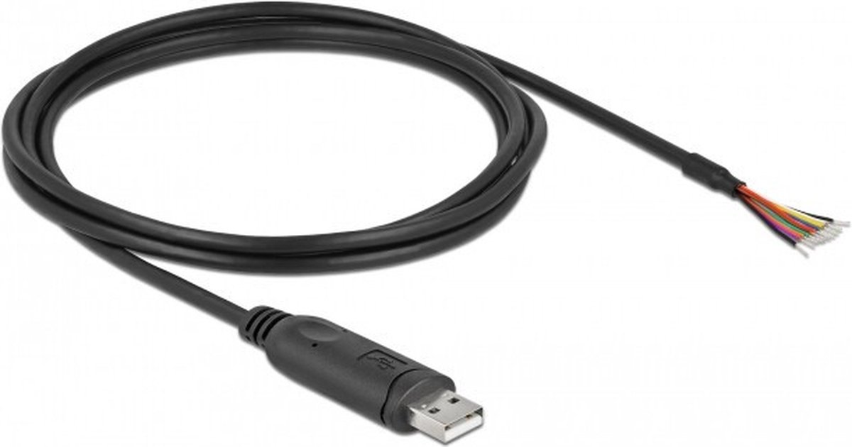 Image of Adapterkabel USB 2.0 Type-A naar serieel RS-232 met 9 open draden + afscherming 2 m