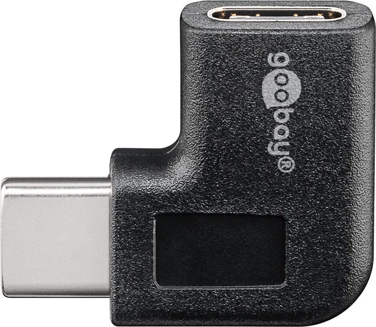 USB-C naar USB-C adapter - haaks naar links/rechts - USB3.0 - tot 20V/3A / zwart
