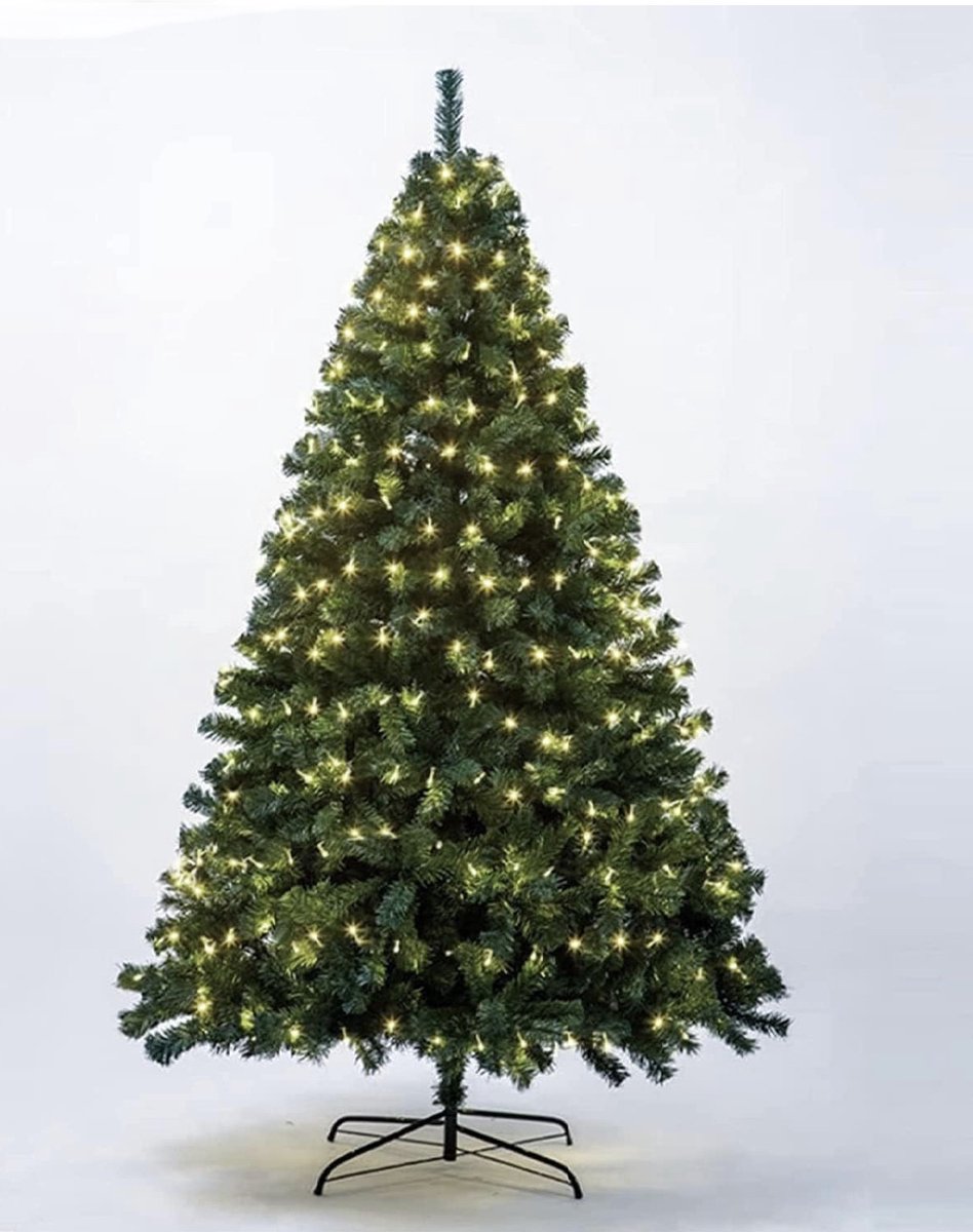 Groene kerstboom met lampjes 2.1M kunstmatige kerstboom met 1000 tips