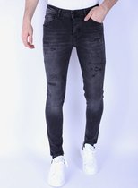 Ripped Jeans voor Mannen Slim Fit met Stretch - 1104 - Zwart