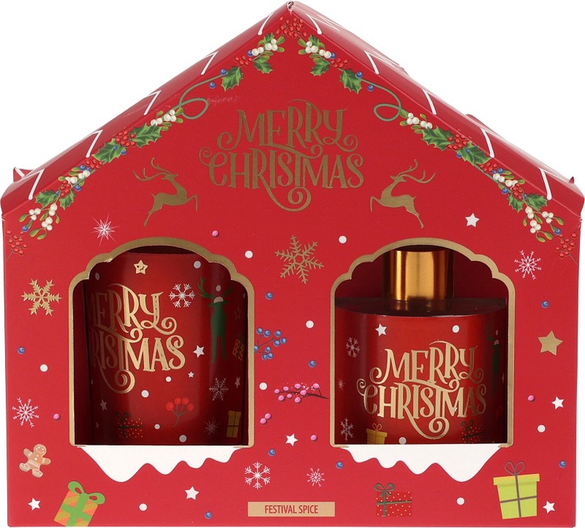 giftset - kaars - geurverspreider - kerst - geurkaars - geurstokjes