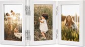 Fotolijst voor meerdere foto's 10 x 15 cm Hout Wit 3 foto's Collage Fotolijst Rustieke Moderne Decoratie Familiecadeau