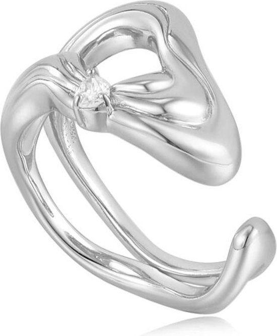 Ania Haie AH R050-02H Taking Shape Dames Ring - Minimalistische ring - Sieraad - Zilver - 925 Zilver - 10 mm breed