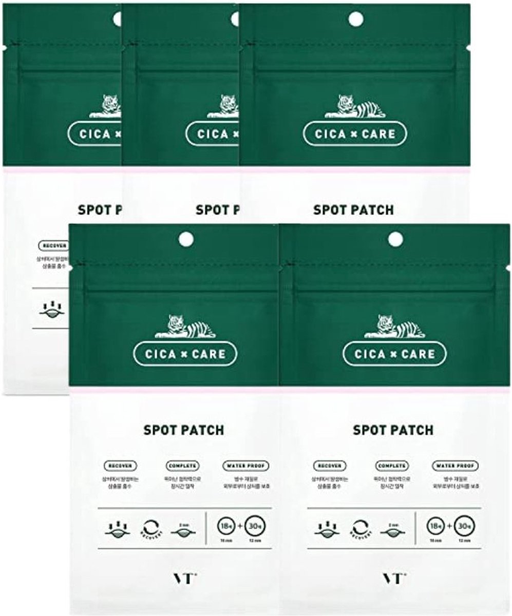 VT Cica Care Spot Patch (48pcs) X 5 PACK : Acne care with Centella Asiatica soothing effect - Korean Skin Care